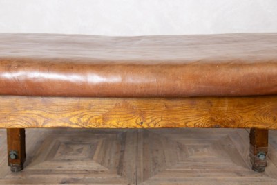 vintage-leather-top-dining-table-close-up